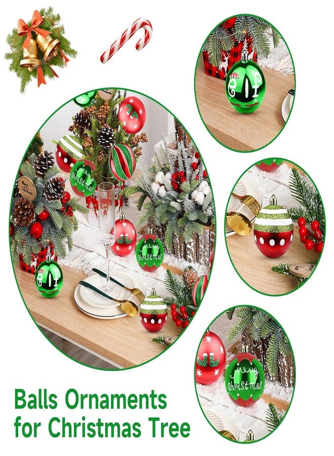 conglow 30ct Christmas Balls Ornaments- 2.36’’ Shatterproof Balls Ornaments for Xmas Tree Decorations, Hanging Ball Red and Green Christmas Ball Ornament Set for Holiday Party Decoration (3) - Image 3